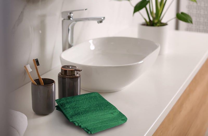 Softolle 100% Cotton Ring Spun Wash Cloths - Bulk Pack of Washcloths - 12x12 Inches - Wash Cloth for Face, Highly Absorbent, Soft and Face Towels (Dark Green, 24 Pack) - Image 4